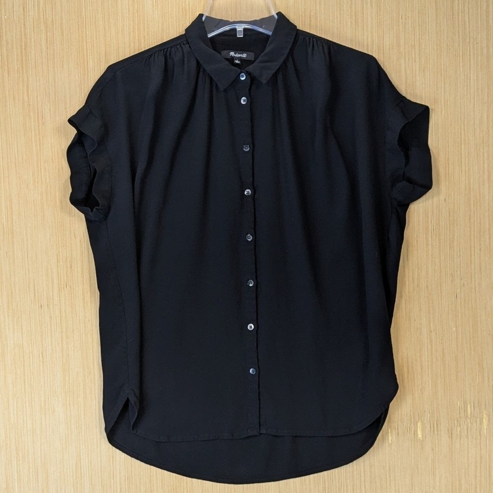 Madewell Womens Minimalist Elevated Office Basic Button Down Shirt Size S Black